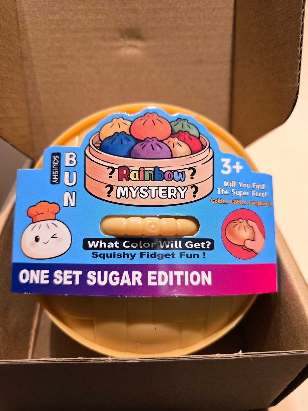 NEW Rainbow Mystery Squishy Bun Dumpling Fidget Toy Sugar Edition Surprise